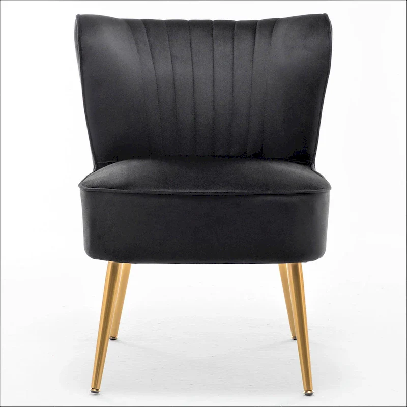 Sauter 23.2 Wide Mid-Century Modern Microfiber Accent Chair with Metal Leg