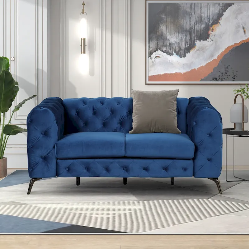 Velvet 3-Piece Sofa Sets(Three Seat Sofa/Loveseat and Single Chair)