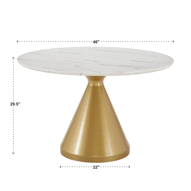 Darcy 46  Wide Faux Marble Round Dining Table by iNSPIRE Q Bold