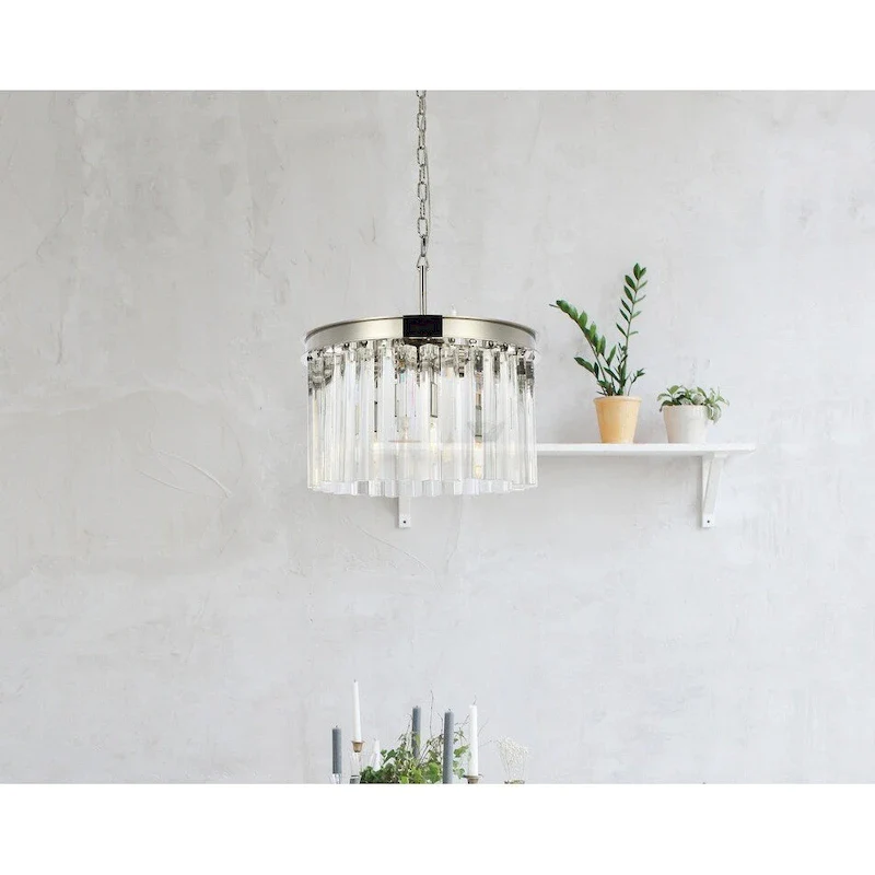 Royce Edge 3-Light Polished Nickel Pendant