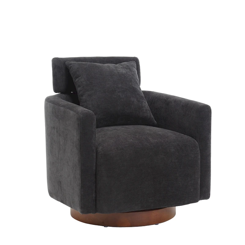360 Degree Accent Swivel Chair,Chenille Upholstered Arm Chair