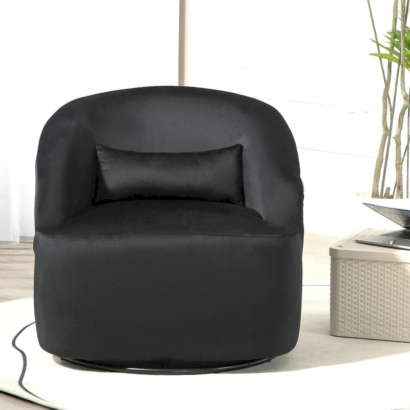 Modern Velvet Upholstered Swivel Accent Chair