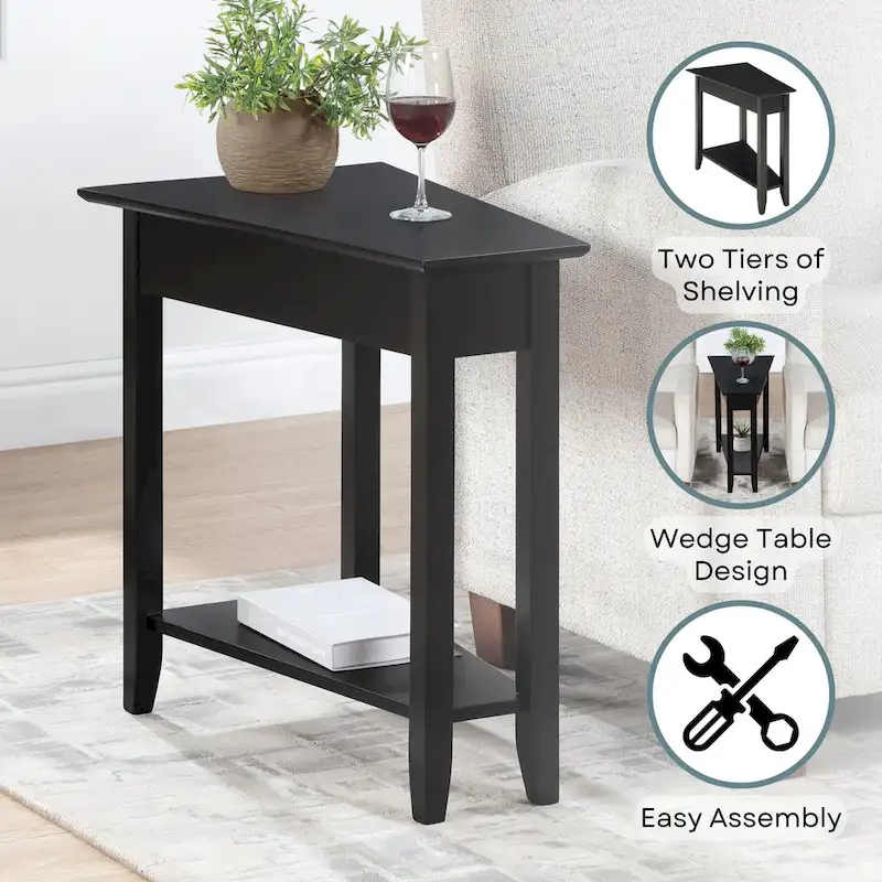 Convenience Concepts American Heritage Wedge End Table with Shelf