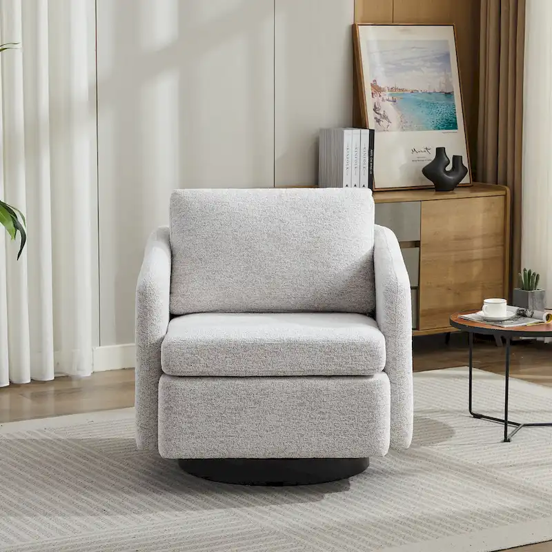 Chenille Upholstered Swivel Accent Chair for Living Room
