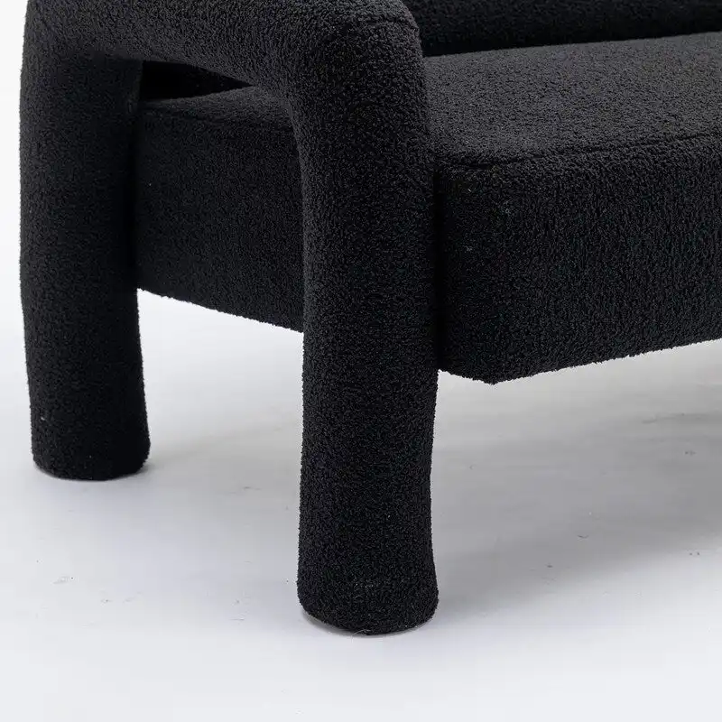 SEYNAR Mid-Century Modern Boucle 51  Solid Wood Curved Sofa