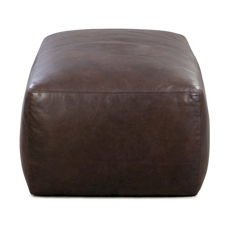 Poly & Bark Denver Leather Ottoman - Full Grain Genuine Italian Leather