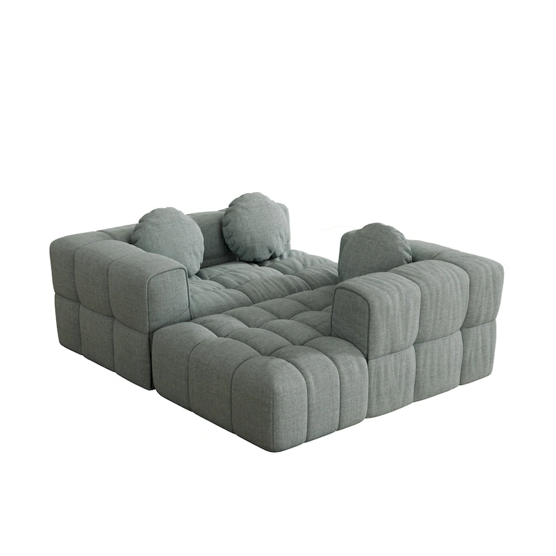 103  Chenille L-Shaped Sectional Sofa with Left Recliner, 3 Pillows and Modular Design