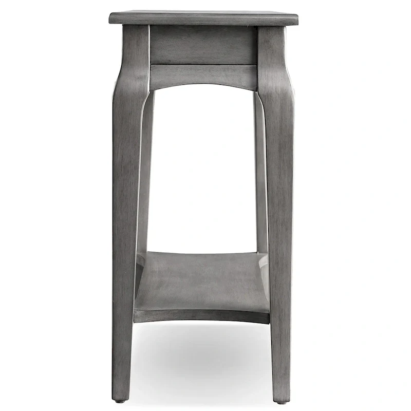 Narrow Chairside Grey Wood Table
