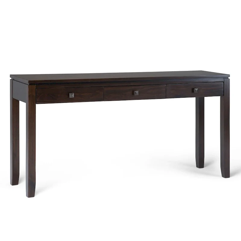 Essex SOLID WOOD 60 inch Wide Contemporary Wide Console Sofa Table - 60 x 15 x 29.5