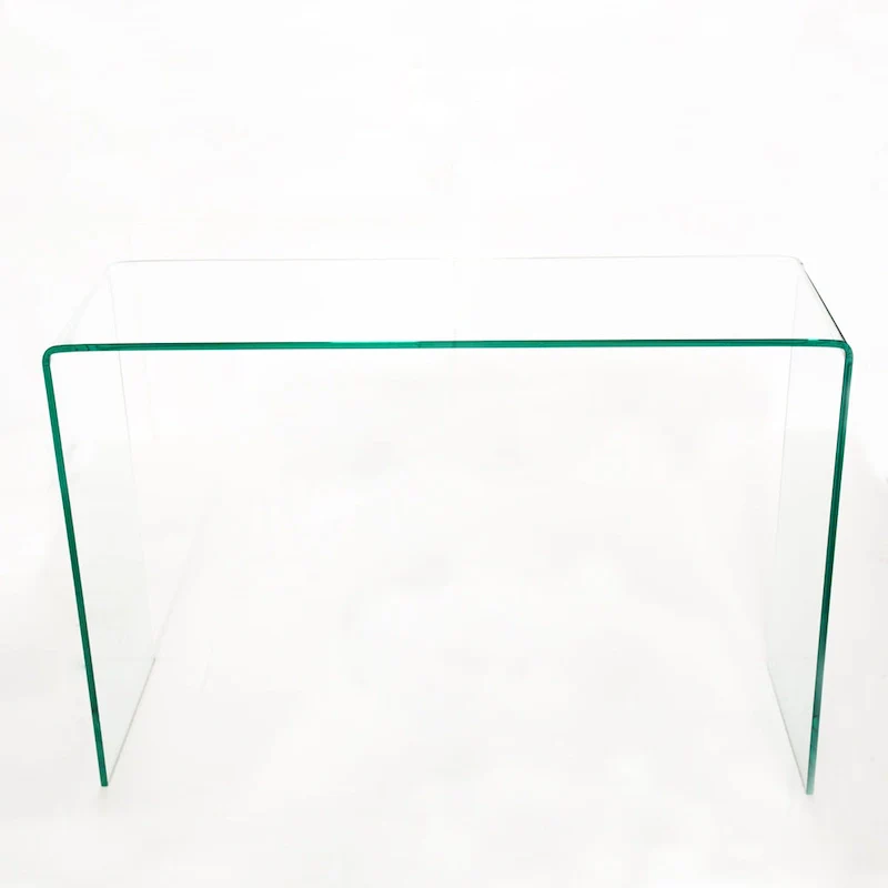 Glass Console Table, Transparent Tempered Glass Console Table
