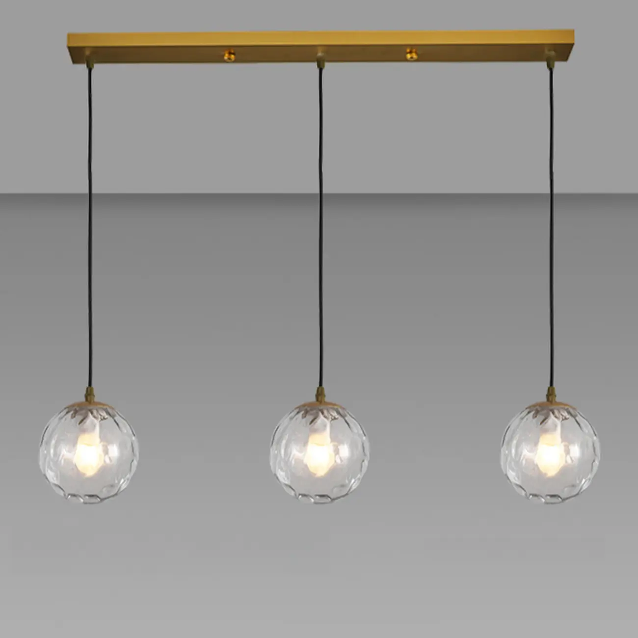 3 Lights Modern Glass Globe Island Pendant Light