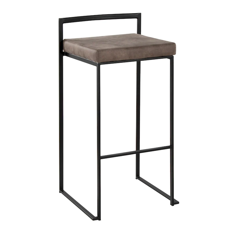 30-Inch Black Stackable Fully Welded Bar Stools (Set Of 2)