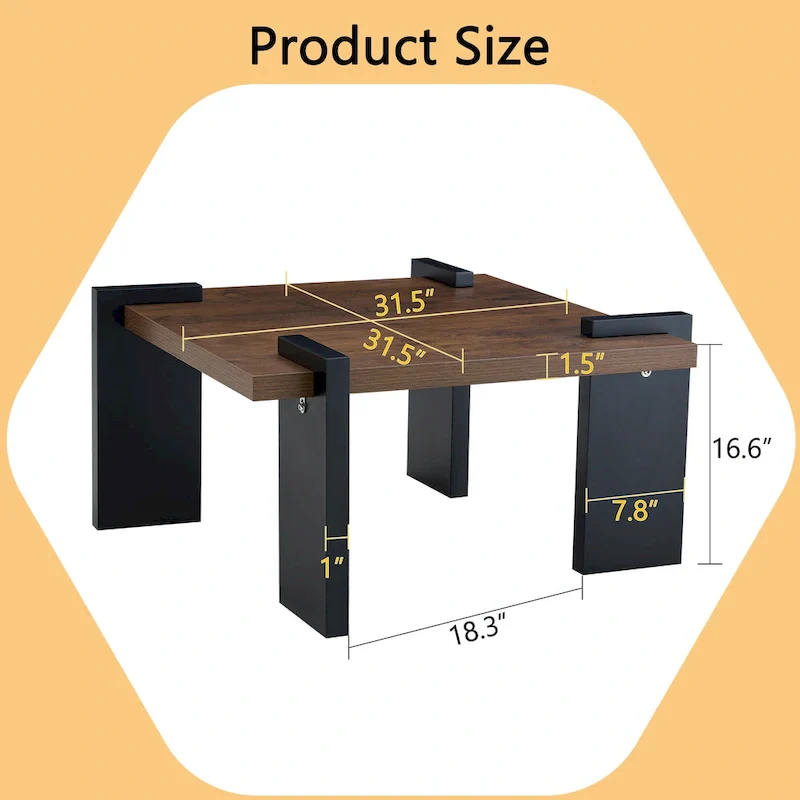 Modern MDF Coffee Table Durable Stylish Living Room Furniture