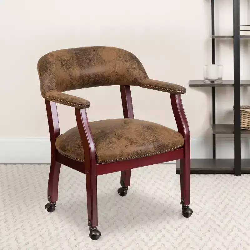 Emma and Oliver Conference Chair with Accent Nail Trim and Casters