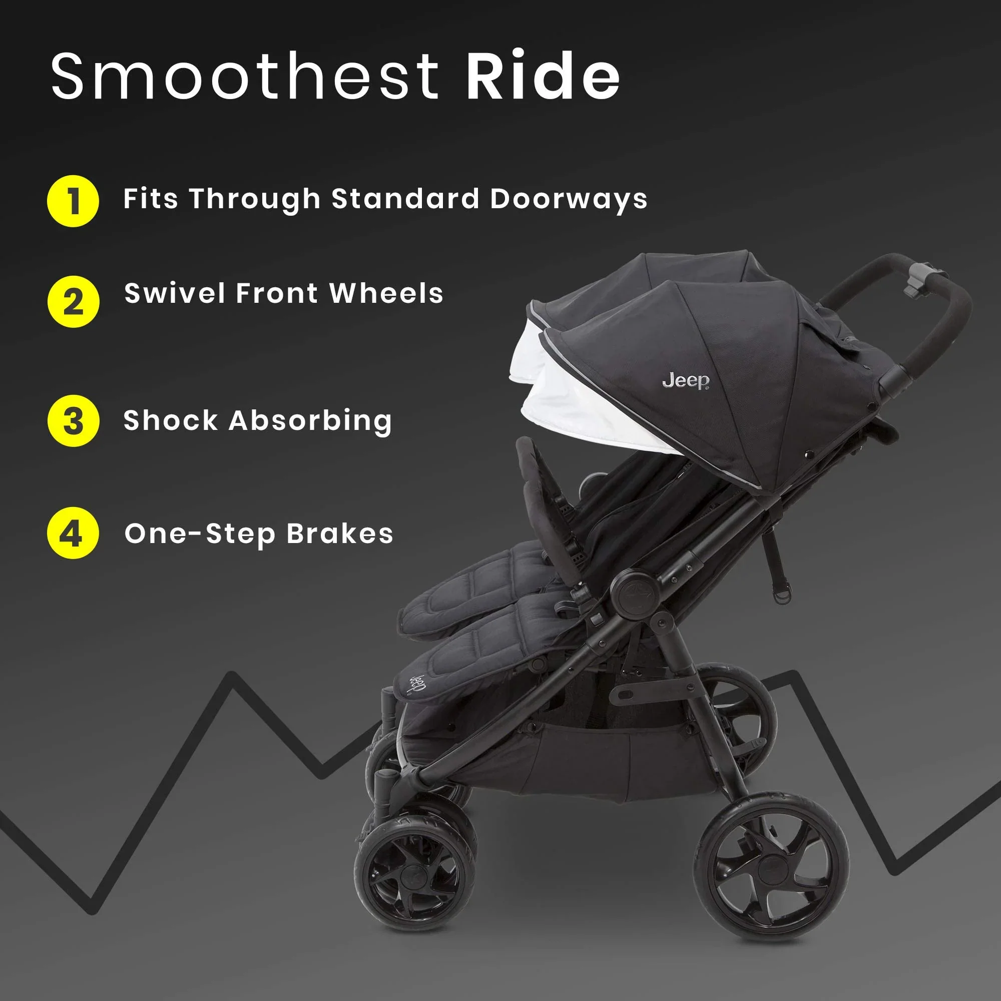 Jeep Destination Ultralight Side x Side Double Stroller