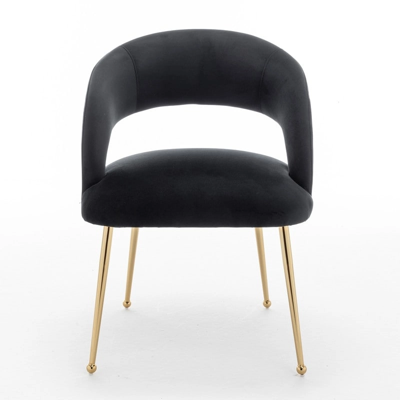 SEYNAR Mid Century Modern Velvet Upolstered Open-Back Dining Chair Set of 4