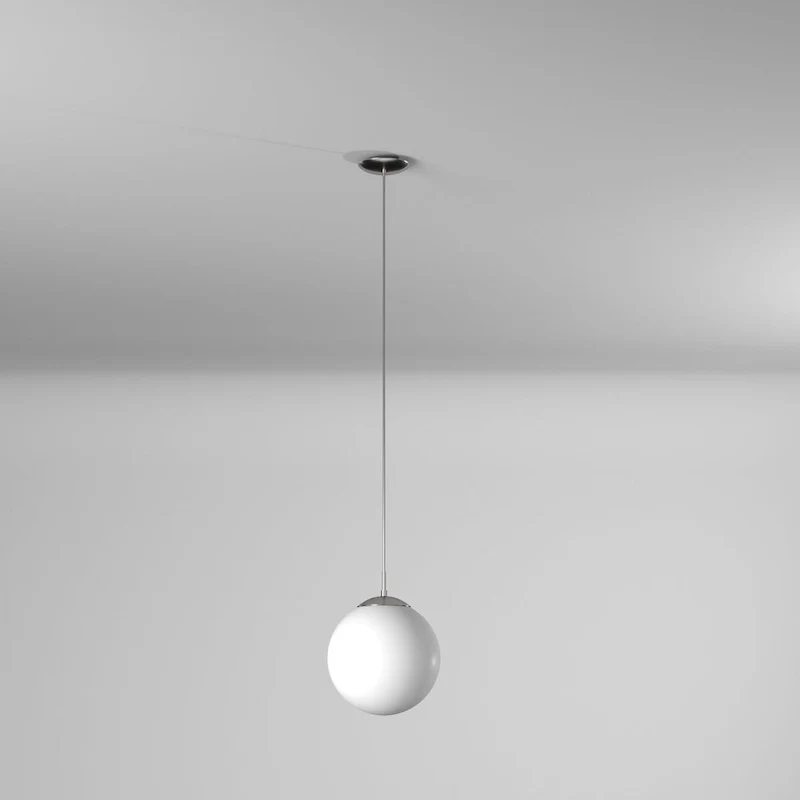 Eglo Rondo 1-light 60-watt Pendant with Matte Nickle Finish and Opal Glass