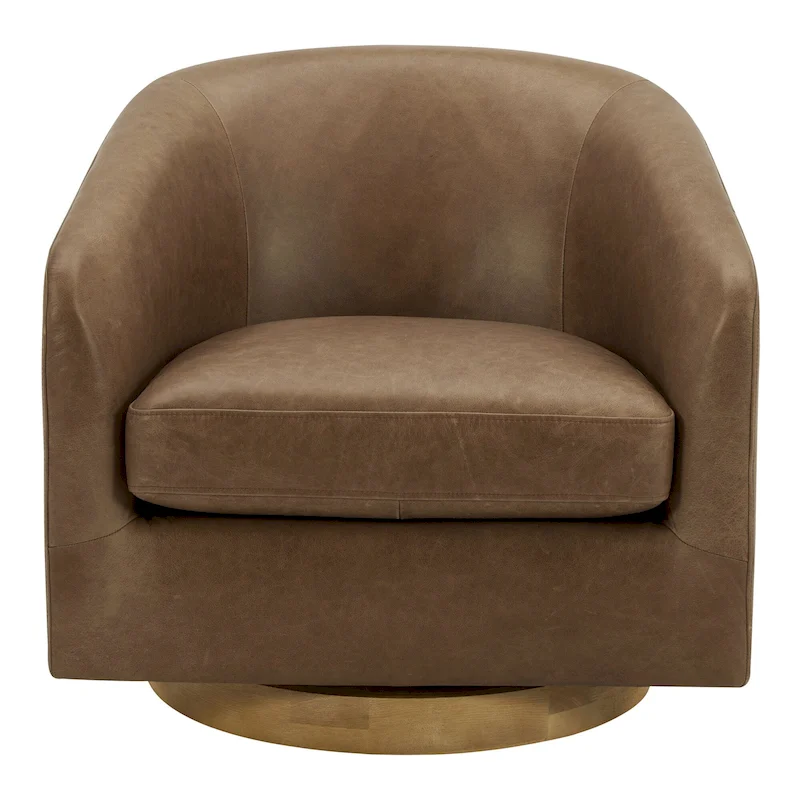 Aurelle Home Modern Upholsted Swivel Barrel Chair