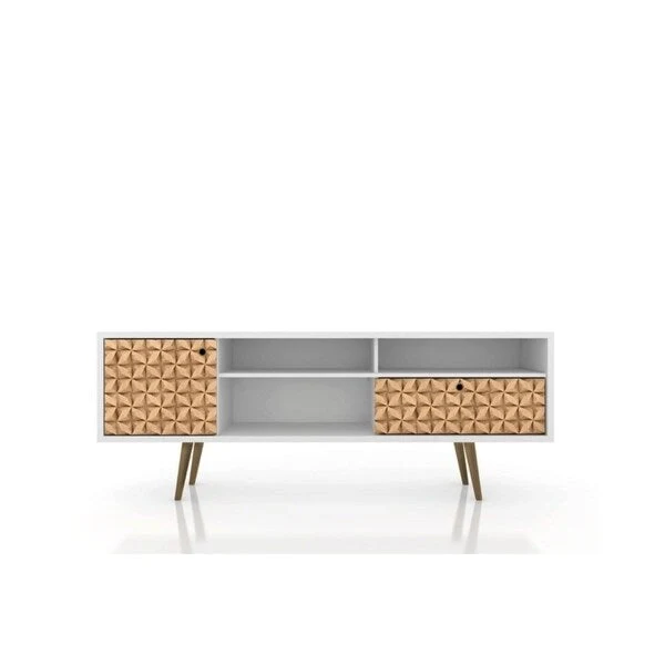 Liberty 70.86 In. Mid Century Modern 4 Shelf TV Stand