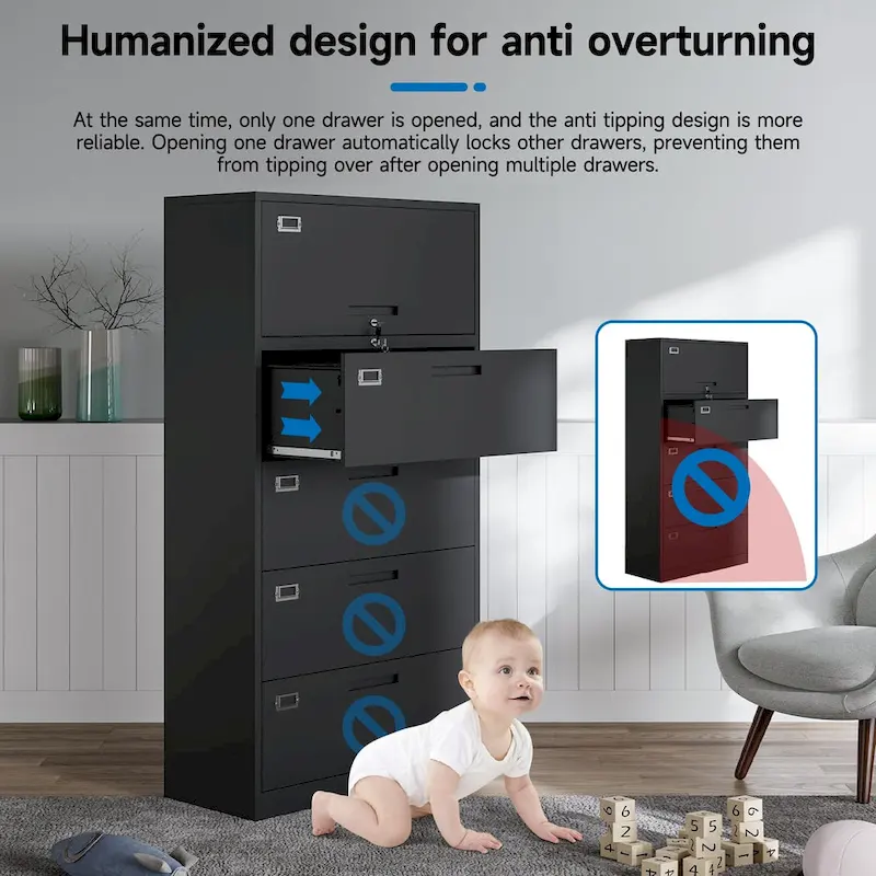 Steel Lateral File Cabinet with Lock