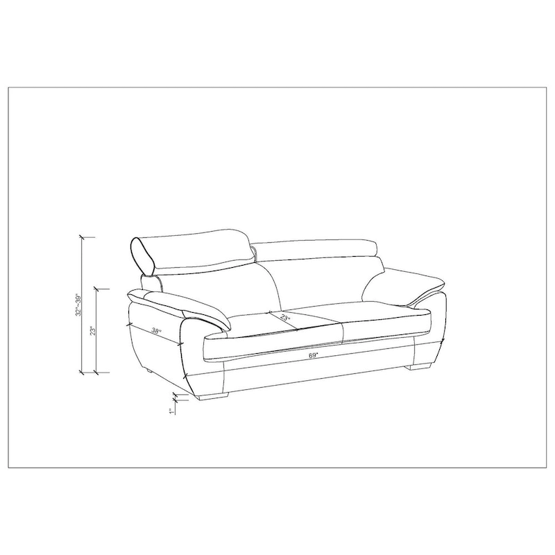 Genuine Leather Loveseat