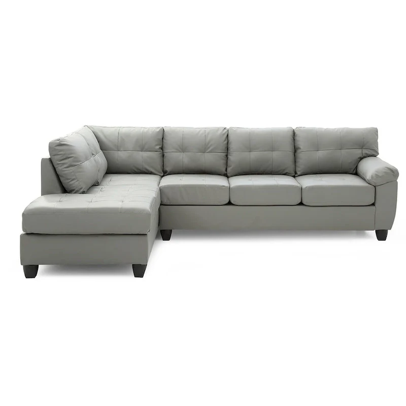 Gallant 111 in. W 2-piece Faux Leather L Shape Sectional Sofa - 78L x 111W x 32H