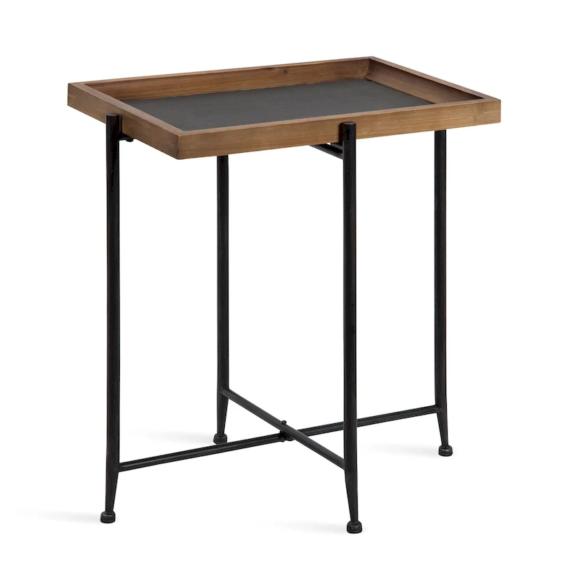 Kate and Laurel Macabe Wood and Iron Accent Table - 19.75x13.5x23.25