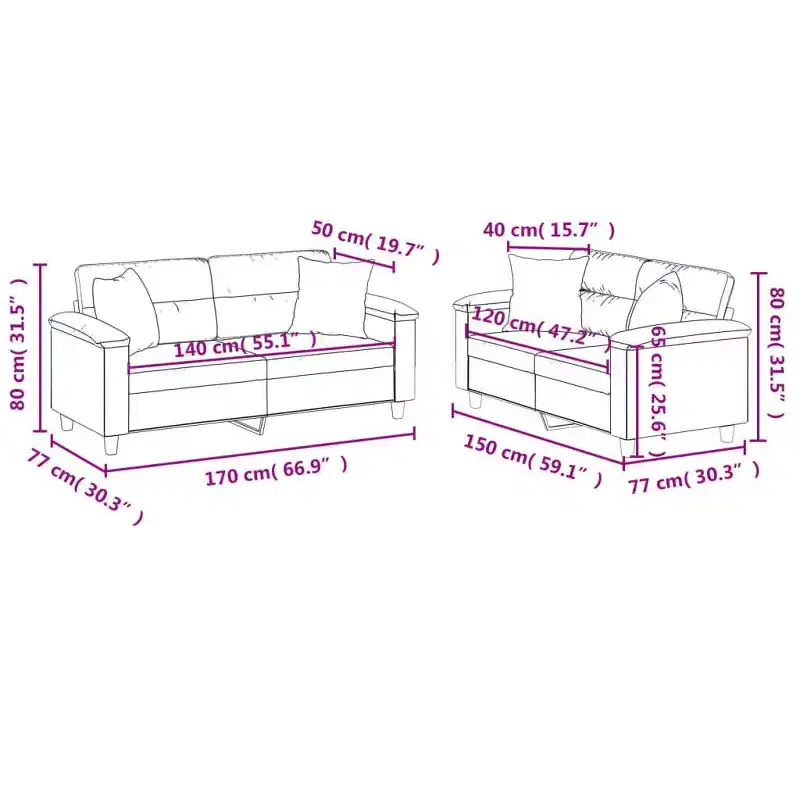 vidaXL Sofa Set Faux leather, metal, textilene, plywood