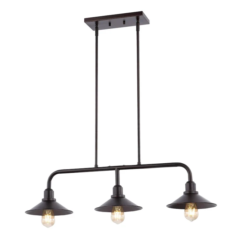 Cade 34.25  3-Light Metal Farmhouse Industrial LED Pendant, Oil Rubbed Bronze by JONATHAN Y