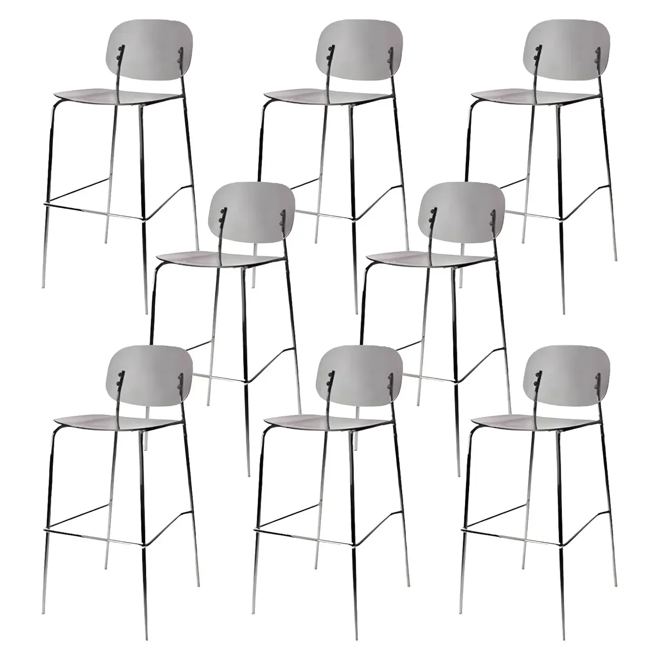 Scandinavian Square Seat Counter Height Acrylic Bar Stools