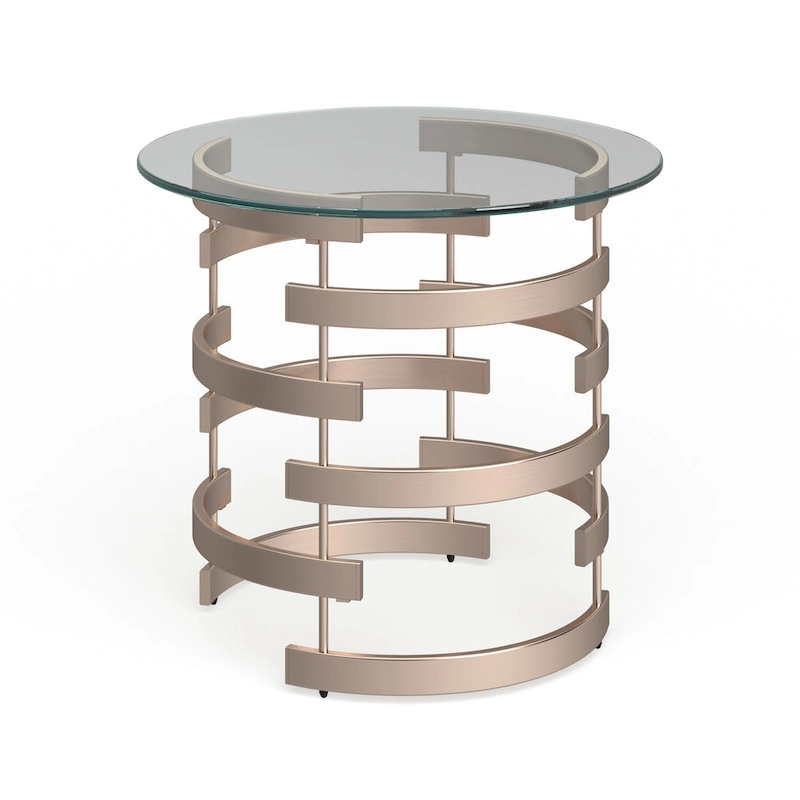 SEI Furniture Grant Champagne Metal Side Table