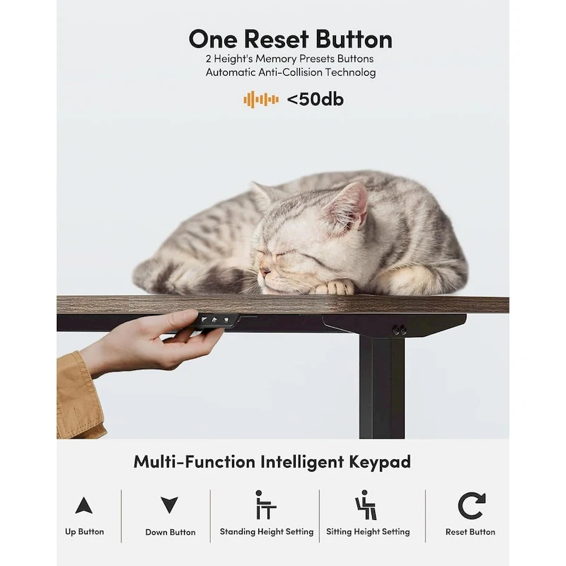 FEZIBO Height Adjustable Electric Standing Desk, Stand up Table, Sit Stand Home Office Desk with Splice Board