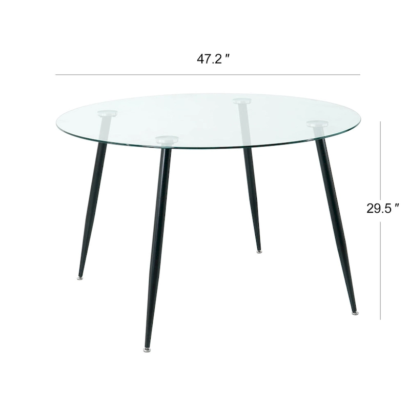 Modern simple glass table, high-quality tempered glass metal material