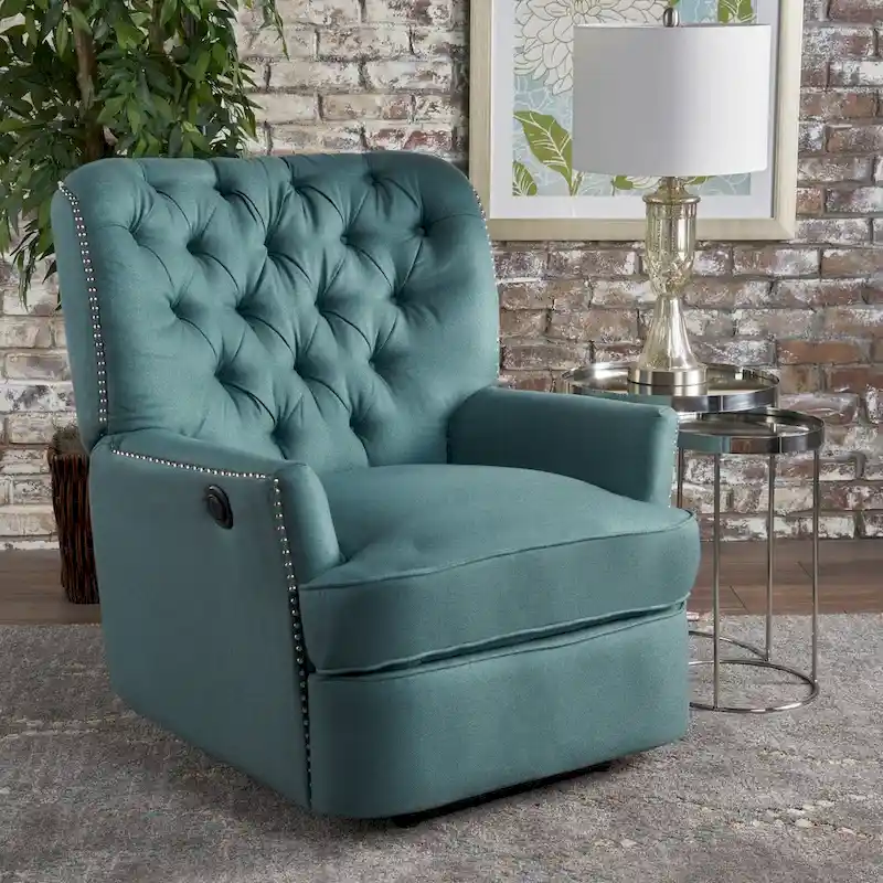 Salomo Tufted Fabric Power Recliner by Christopher Knight Home