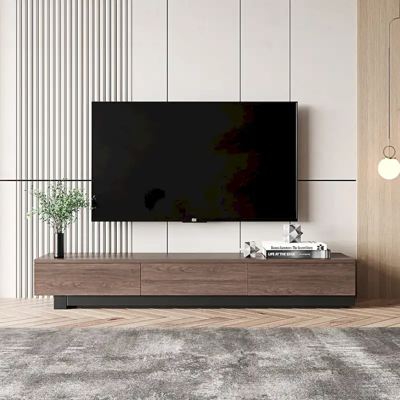 Extendable TV Stand with 3 Drawers, 70.87