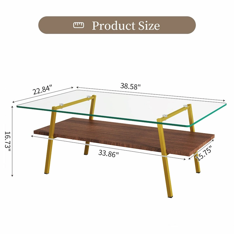 38.58 Rectangle Coffee Table with Modern Design