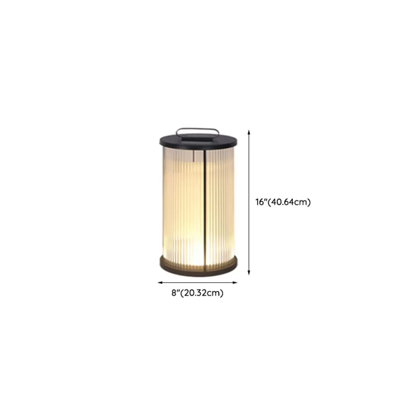 Vertical Grain Clear Glass Cylinder Post Cap Light
