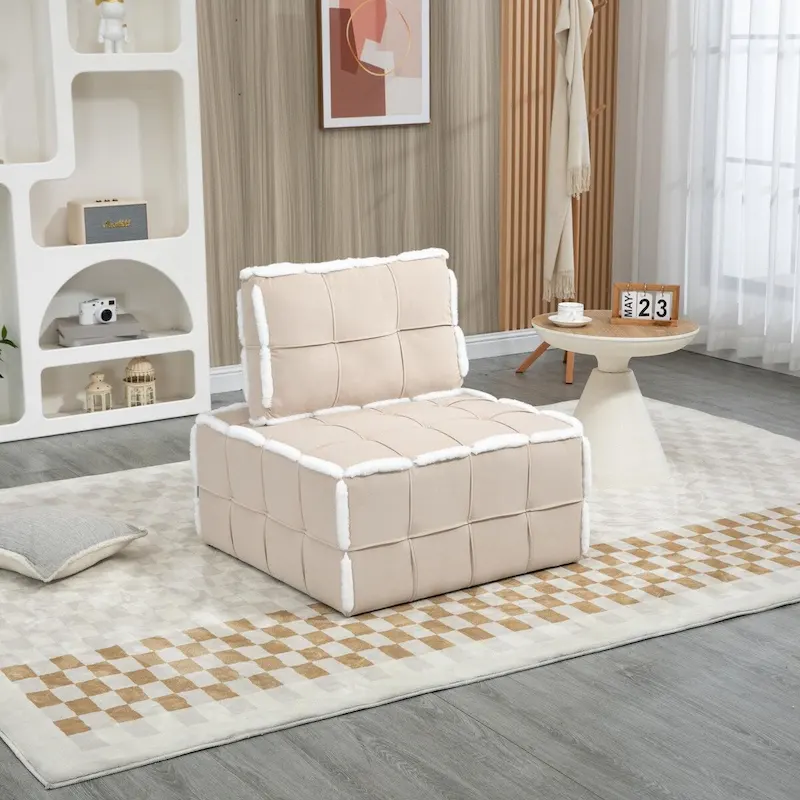 Upholstered Deep Seat Armless Chair Accent Single Lazy Sofa Lounge