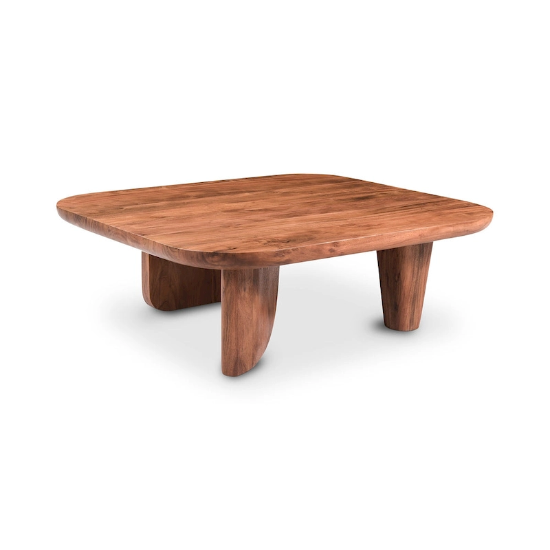 Aurelle Home Rustic Solid Acacia Wood Coffee Table