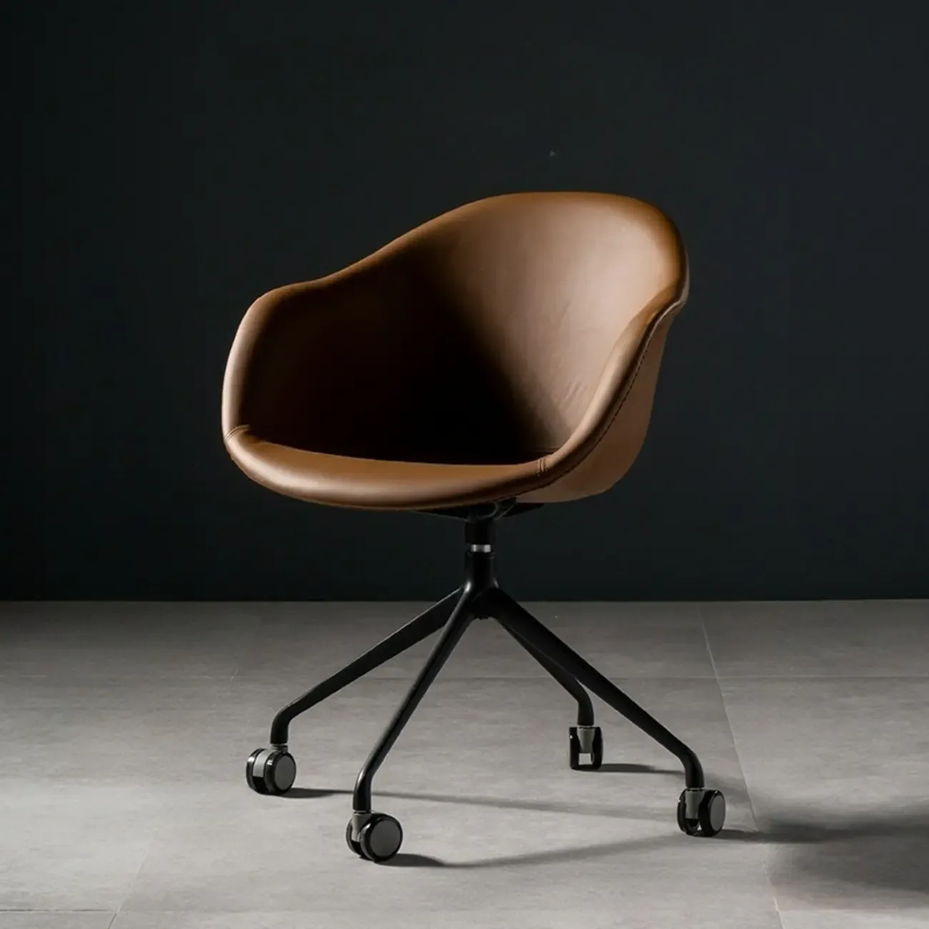 Simple Brown Adjustable Swivel Office Chair