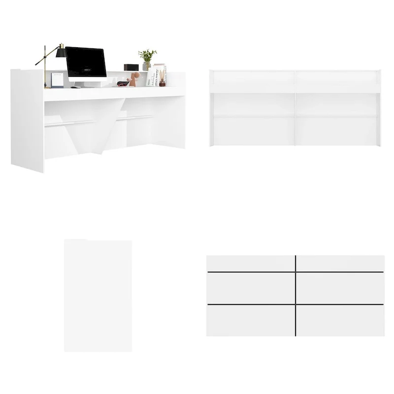 Reception Desk with Counter, Modern Front Desk Reception Room Table