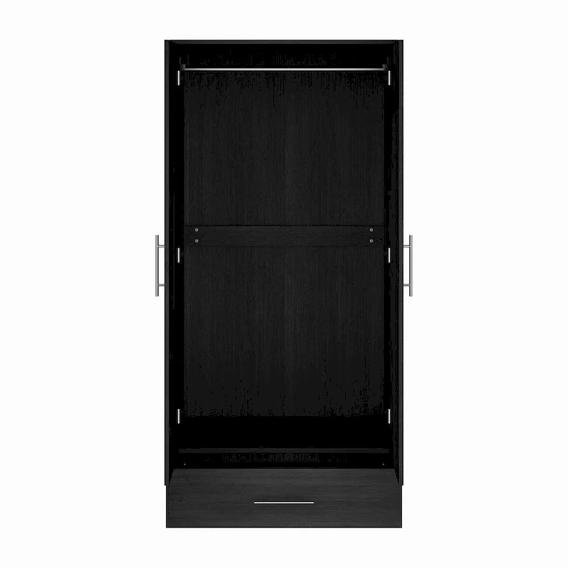 31.5W x 66.9H Wardrobe Armoire Cloest with Drawer In Black,White