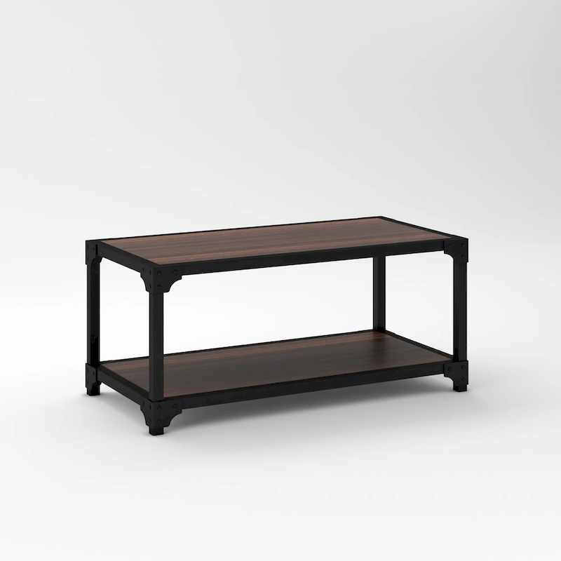 Davee 3 Pieces Wood and Metal Coffee Table Set with Shelf - 40x20x18 & 20x20x20 &20x20x20