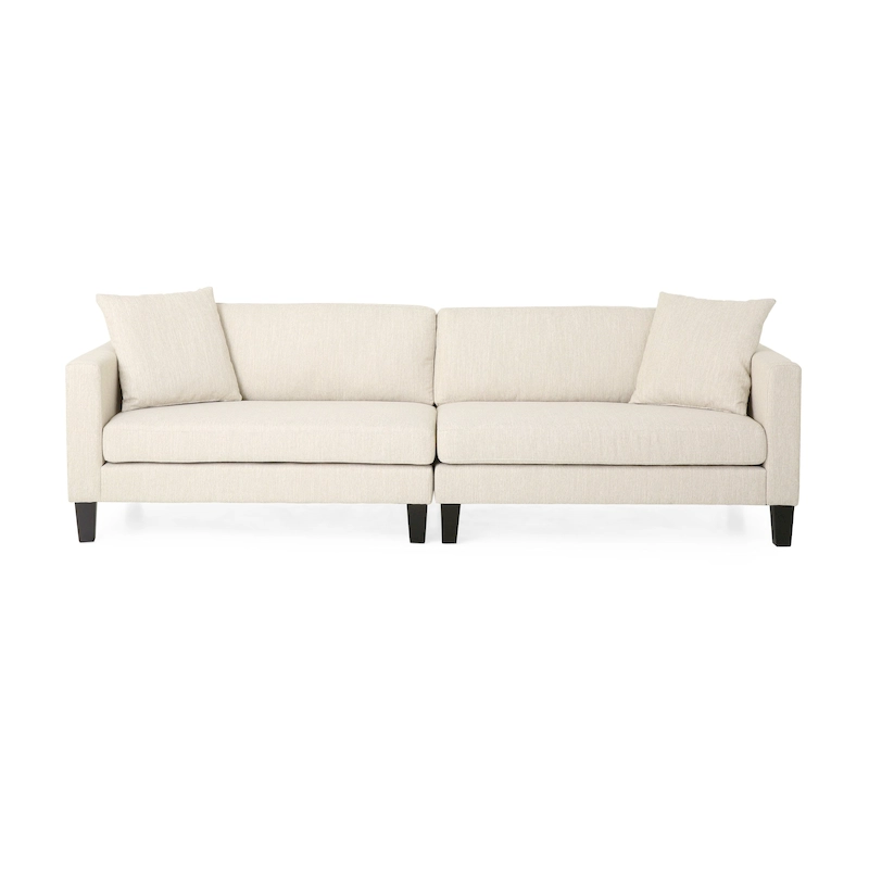 Clemons Contemporary Fabric 4-seater Sofa with Accent Pillows by Christopher Knight Home