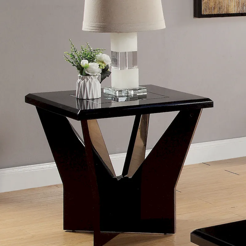 Ameena Contemporary 22-inch Glass Top End Table by