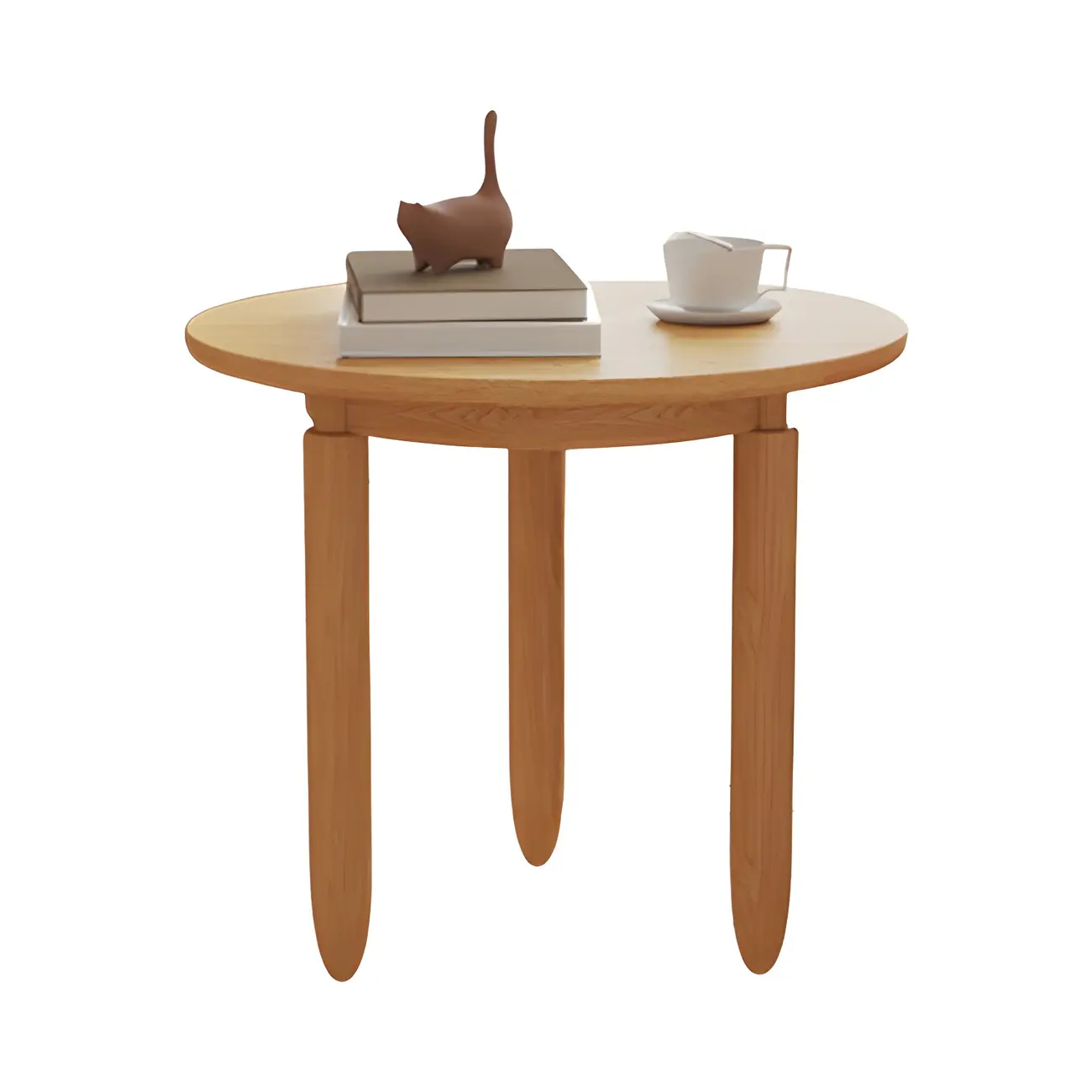 Brown Round Modern Wood Glass Drawer Coffee Table