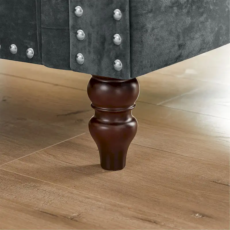 Deep Button Rolled Arm Classic Chesterfield L Shaped Sectional Sofa