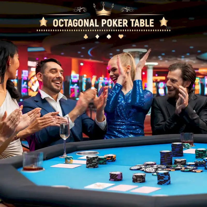 AVAWING 8 Players Game Poker Table Casino Leisure