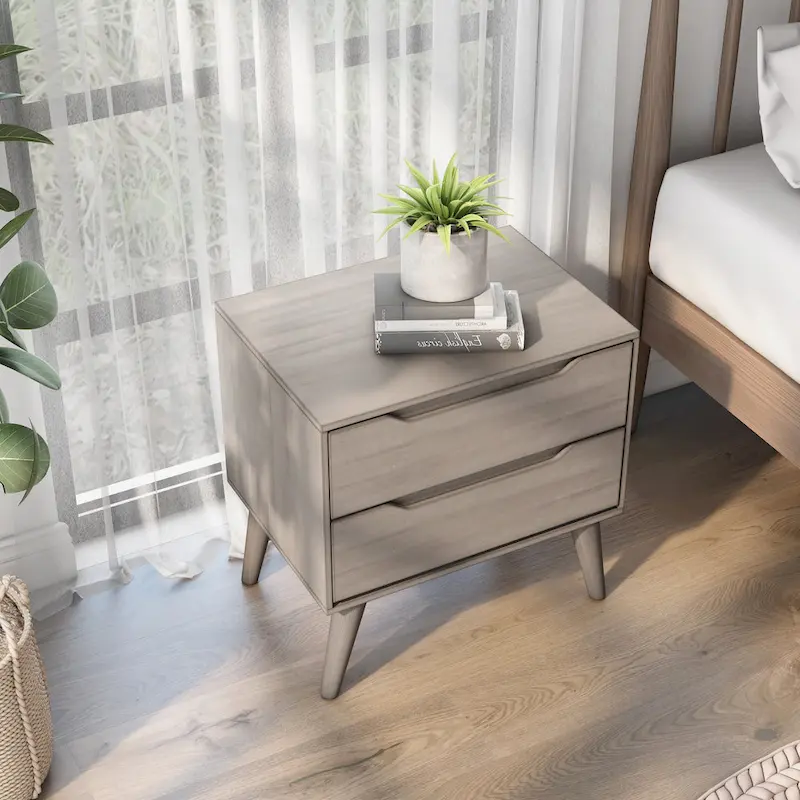 Bodo Mid-century Modern Wood 2-Drawer Nightstand by Carson Carrington