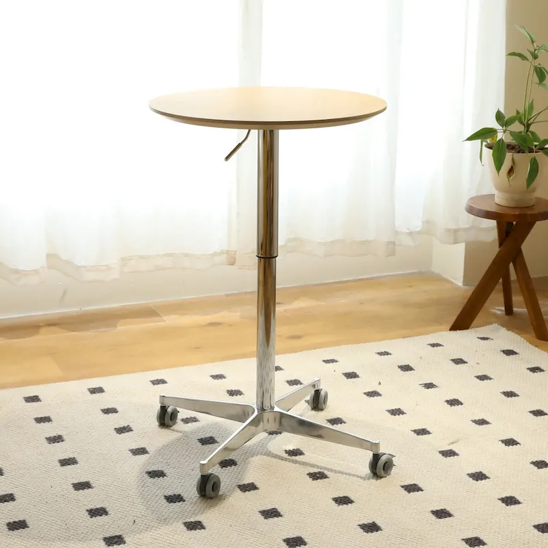 Adjustable Height Bar Table with 360° Swivel - Aluminum Base (24